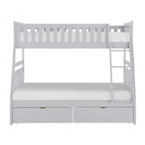 Orion Gray Twin/Full Bunk Bed with Storage Boxes from Homelegance - Luna Furniture