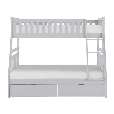 Orion Gray Twin/Full Bunk Bed with Storage Boxes from Homelegance - Luna Furniture
