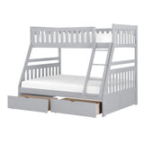Orion Gray Twin/Full Bunk Bed with Storage Boxes from Homelegance - Luna Furniture