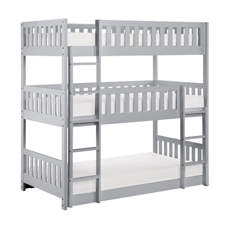 Orion Gray Twin Triple Bunk Bed from Homelegance - Luna Furniture