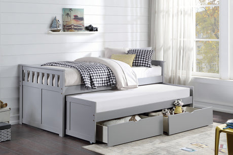 Orion Gray Twin/Twin Bed with Storage Boxes from Homelegance - Luna Furniture