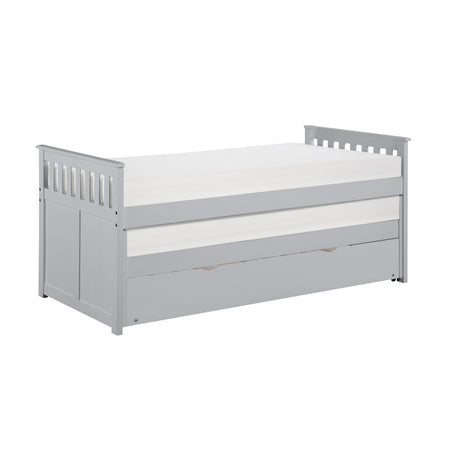 Orion Gray Twin/Twin Bed with Twin Trundle from Homelegance - Luna Furniture