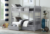 Orion Gray Twin/Twin Bunk Bed with Storage Boxes from Homelegance - Luna Furniture