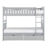 Orion Gray Twin/Twin Bunk Bed with Storage Boxes from Homelegance - Luna Furniture