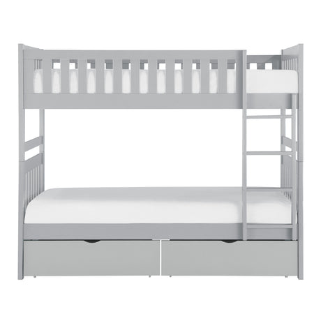 Orion Gray Twin/Twin Bunk Bed with Storage Boxes from Homelegance - Luna Furniture