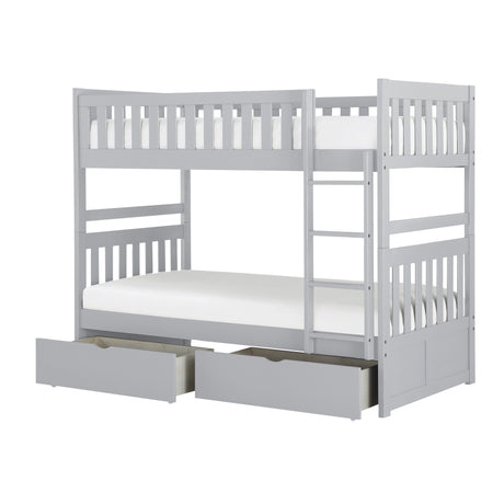 Orion Gray Twin/Twin Bunk Bed with Storage Boxes from Homelegance - Luna Furniture
