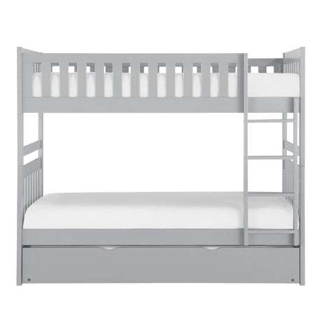Orion Gray Twin/Twin Bunk Bed with Twin Trundle from Homelegance - Luna Furniture