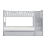 Orion Gray Twin/Twin Step Bunk Bed with Twin Trundle from Homelegance - Luna Furniture