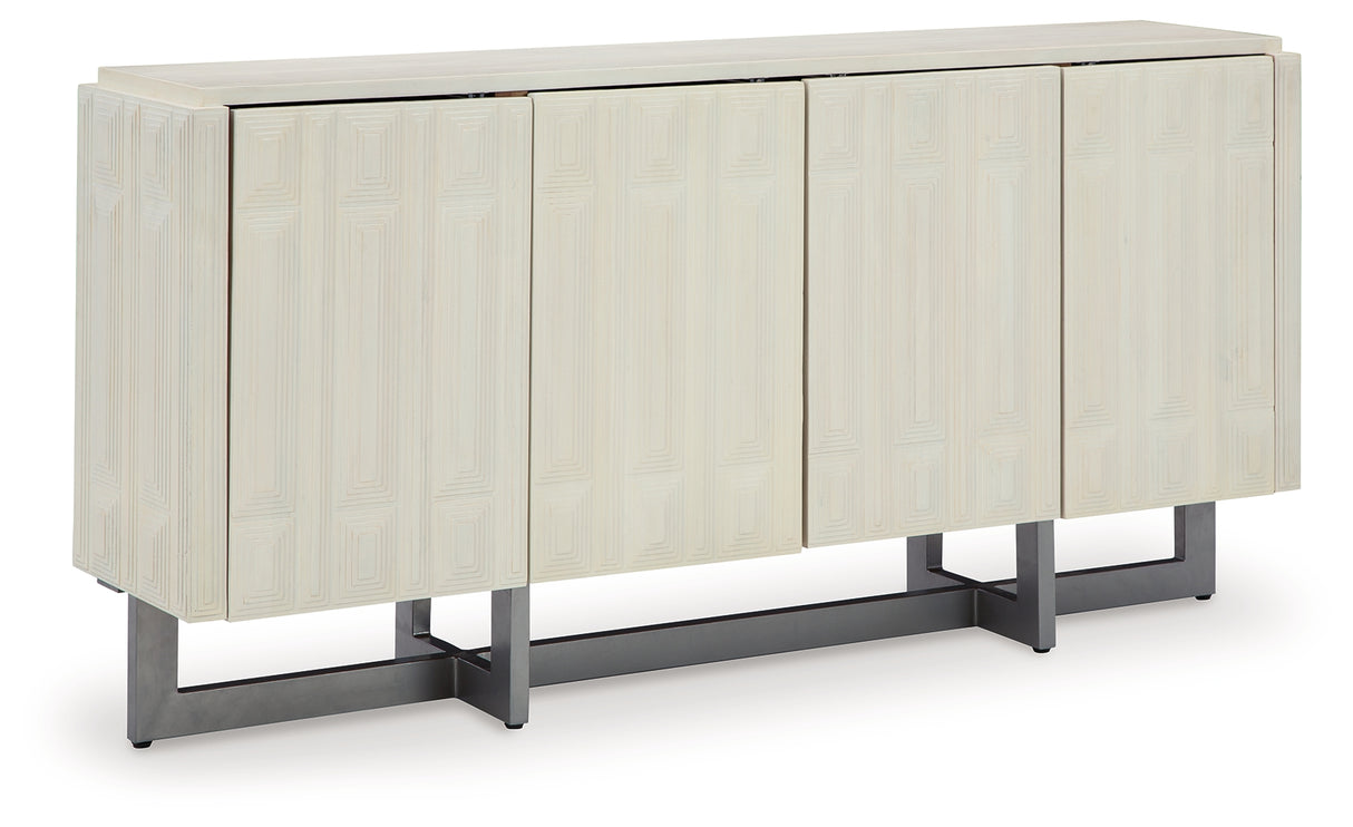 Ornawel Distressed White Accent Cabinet from Ashley - Luna Furniture