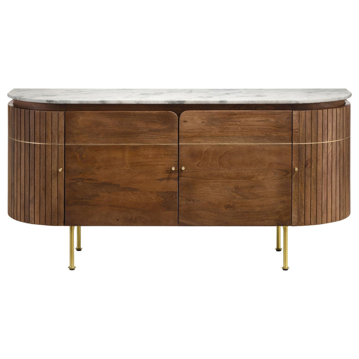 Ortega White and Natural 4-Door Marble Top Dining Sideboard Server from Coaster - Luna Furniture