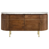 Ortega White and Natural 4-Door Marble Top Dining Sideboard Server from Coaster - Luna Furniture