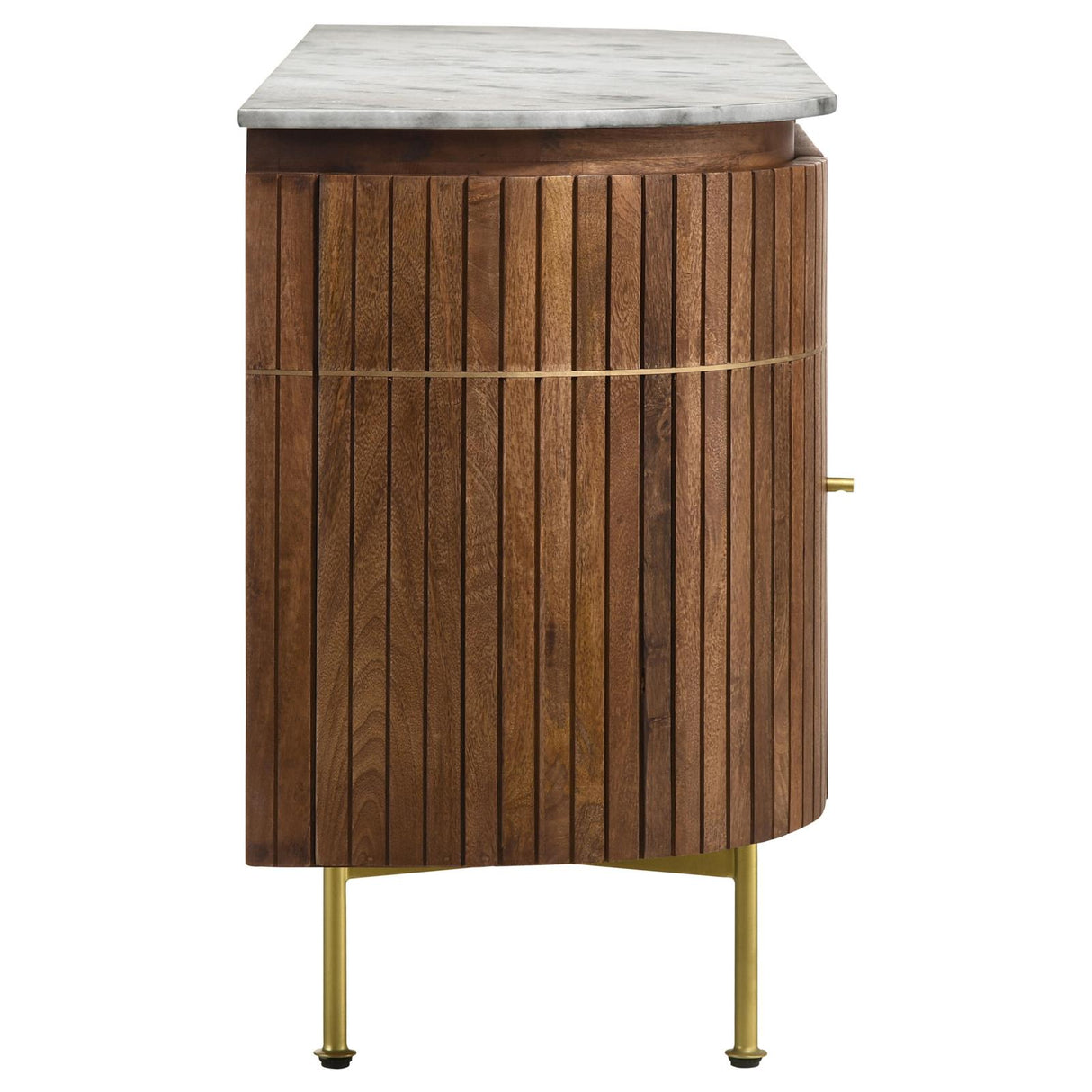 Ortega White and Natural 4-Door Marble Top Dining Sideboard Server from Coaster - Luna Furniture