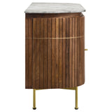 Ortega White and Natural 4-Door Marble Top Dining Sideboard Server from Coaster - Luna Furniture