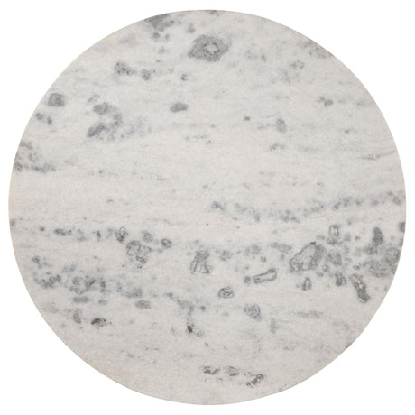 Ortega White and Natural Round Marble Top Solid Base Dining Table from Coaster - Luna Furniture