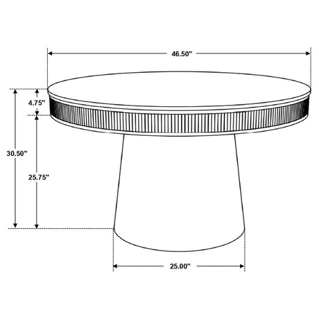 Ortega White and Natural Round Marble Top Solid Base Dining Table from Coaster - Luna Furniture