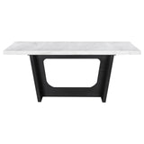 Osborne Espresso and White Trestle Base Marble Top Dining Table from Coaster - Luna Furniture