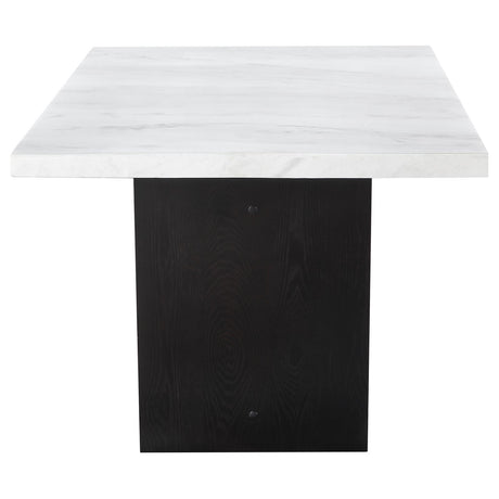 Osborne Espresso and White Trestle Base Marble Top Dining Table from Coaster - Luna Furniture