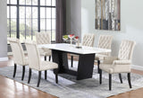 Osborne Espresso and White Trestle Base Marble Top Dining Table from Coaster - Luna Furniture