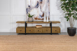 Otto Brown and Gunmetal 4-Drawer Solid Wood 70" TV Stand from Coaster - Luna Furniture