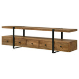 Otto Brown and Gunmetal 4-Drawer Solid Wood 70" TV Stand from Coaster - Luna Furniture