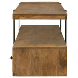 Otto Brown and Gunmetal 4-Drawer Solid Wood 70" TV Stand from Coaster - Luna Furniture