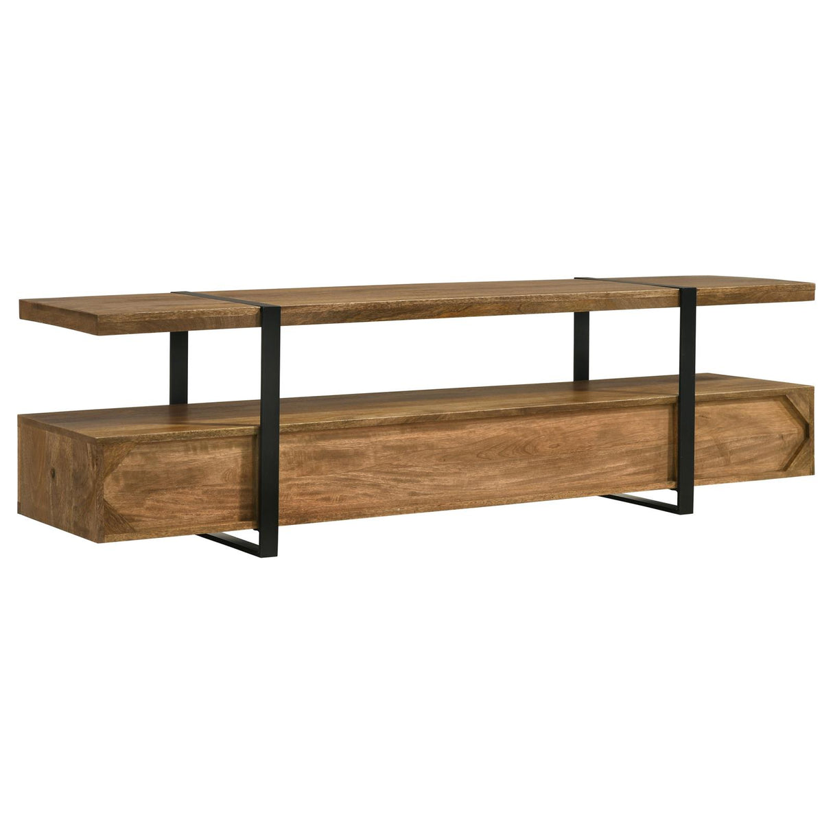 Otto Brown and Gunmetal 4-Drawer Solid Wood 70" TV Stand from Coaster - Luna Furniture