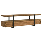 Otto Brown and Gunmetal 4-Drawer Solid Wood 70" TV Stand from Coaster - Luna Furniture