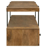 Otto Brown and Gunmetal 4-Drawer Solid Wood 70" TV Stand from Coaster - Luna Furniture