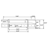 Otto Brown and Gunmetal 4-Drawer Solid Wood 70" TV Stand from Coaster - Luna Furniture