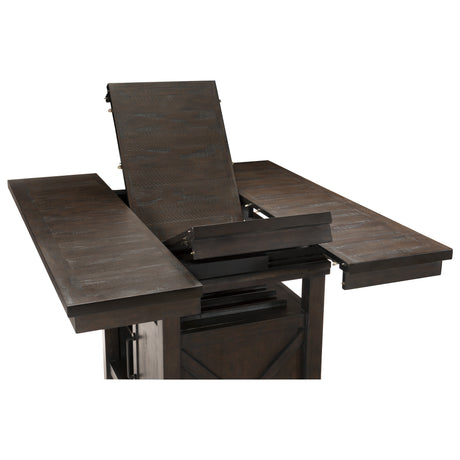 Oxton Dark Cherry/Baltimore Espresso Fabric Extendable Counter Height Set from Homelegance - Luna Furniture