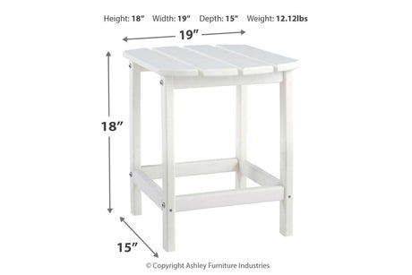 Sundown Treasure White End Table from Ashley - Luna Furniture