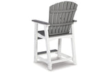 Transville Gray/White Outdoor Counter Height Barstool from Ashley - Luna Furniture