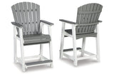 Transville Gray/White Outdoor Counter Height Barstool from Ashley - Luna Furniture