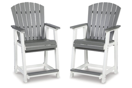 Transville Gray/White Outdoor Counter Height Barstool