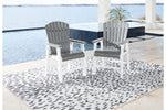 Transville Gray/White Outdoor Dining Arm Chair, Set of 2