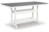 Transville Gray/White Outdoor Counter Height Dining Table