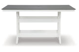 Transville Gray/White Outdoor Counter Height Dining Table from Ashley - Luna Furniture