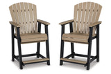 Fairen Trail Black/Driftwood Outdoor Counter Height Barstool from Ashley - Luna Furniture