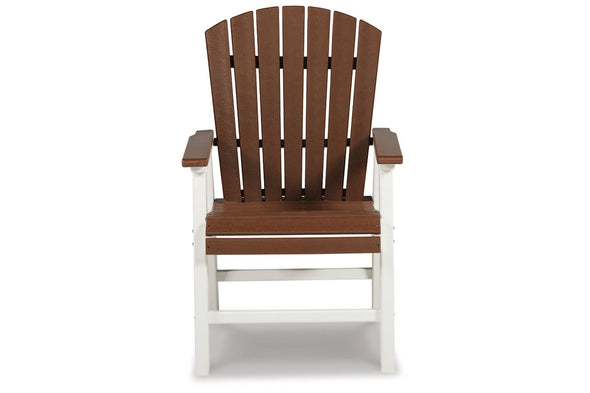 Genesis Bay Brown/White Outdoor Dining Arm Chair, Set of 2