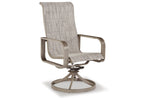 Beach Front Beige Sling Swivel Chair, Set of 2
