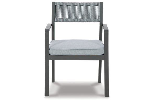 Eden Town Gray/Light Gray Arm Chair with Cushion, Set of 2
