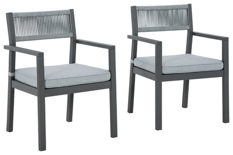 Eden Town Gray/Light Gray Arm Chair with Cushion, Set of 2