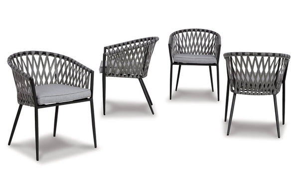 Palm Bliss Gray Outdoor Dining Chair, Set of 4