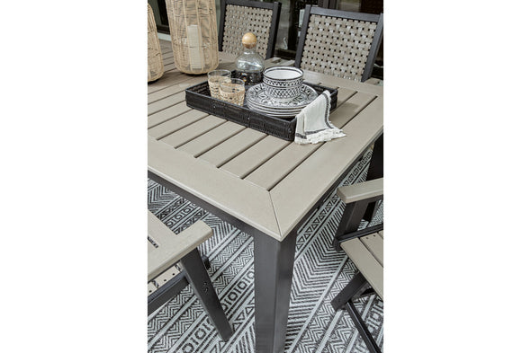 MOUNT VALLEY Driftwood/Black Outdoor Dining Table