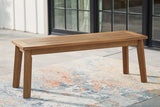 Janiyah Light Brown Outdoor Dining Bench from Ashley - Luna Furniture