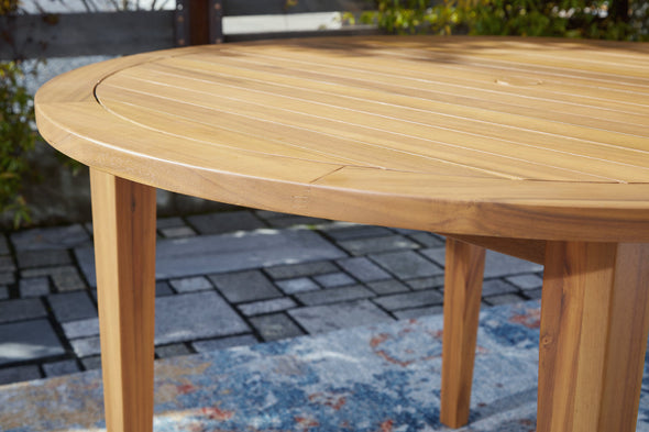 Janiyah Light Brown Outdoor Dining Table