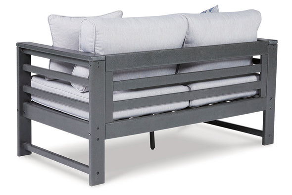 Amora Charcoal Gray Outdoor Loveseat with Cushion