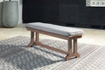 Emmeline Brown Outdoor Dining Bench with Cushion