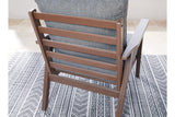 Emmeline Brown/Beige Outdoor Lounge Chair with Cushion