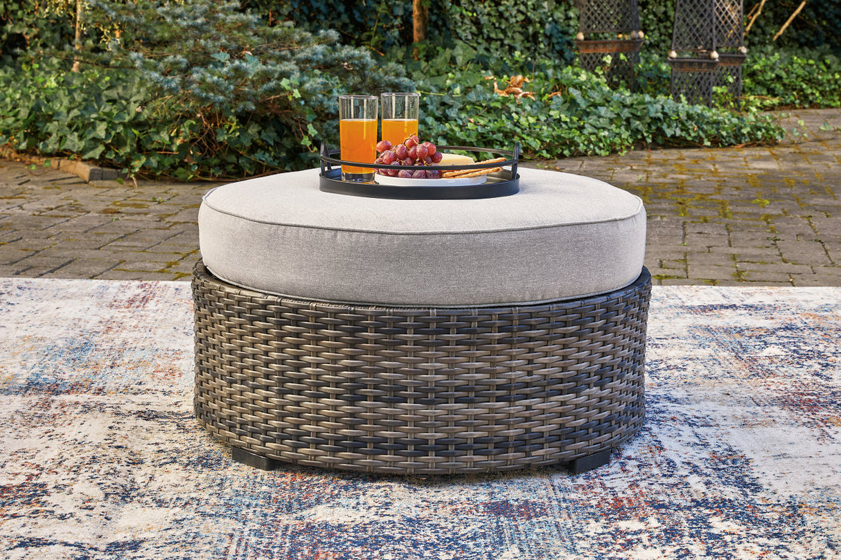 Harbor Court Gray Ottoman with Cushion from Ashley - Luna Furniture